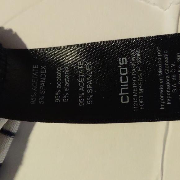 Travelers by Chico's Classic Vertical Geo Black & White Printed Dress. Maxi - Picture 7 of 7